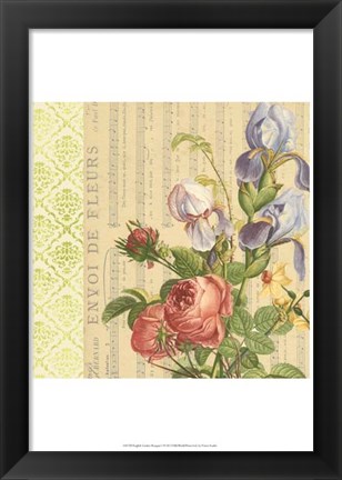 Framed English Garden Bouquet I Print