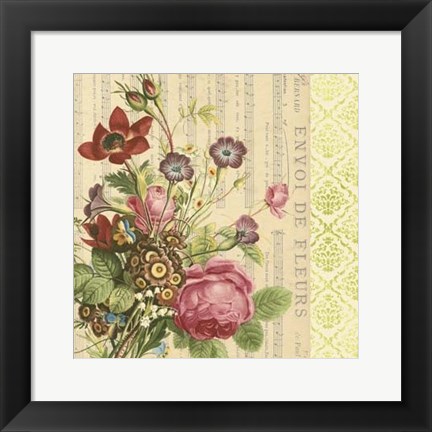 Framed English Garden Bouquet II Print