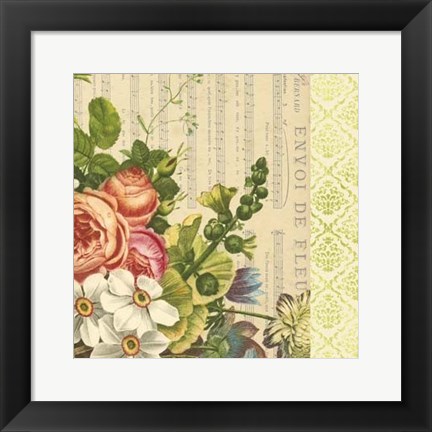 Framed English Garden Bouquet IV Print