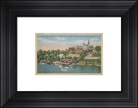 Framed Georgetown from the Potomac River Print