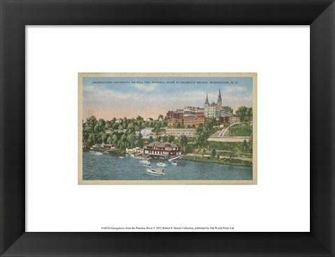 Framed Georgetown from the Potomac River Print