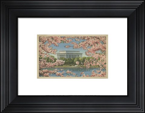 Framed Lincoln Memorial &amp; Cherry Blossoms Print