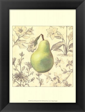 Framed Pear and Botanicals Print