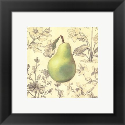 Framed Pear and Botanicals Print