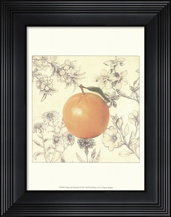 Framed Orange and Botanicals Print