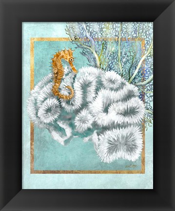 Framed Coral and Seahorse Print