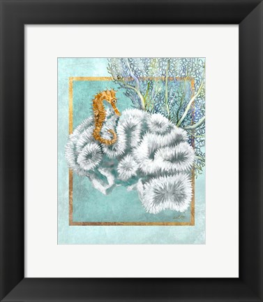 Framed Coral and Seahorse Print