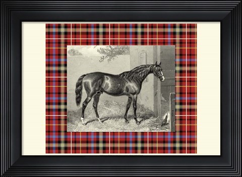 Framed Equestrian Plaid III Print