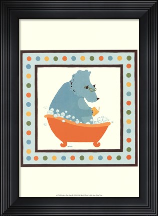 Framed Rub-A-Dub Dino III Print