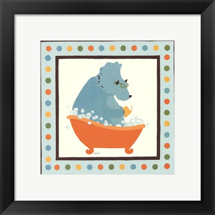 Framed Rub-A-Dub Dino III Print