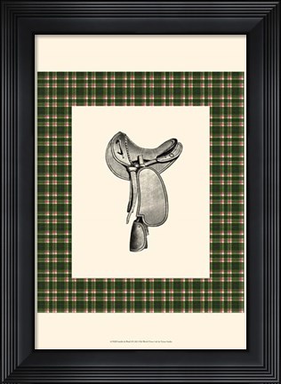 Framed Saddle and Plaid I Print