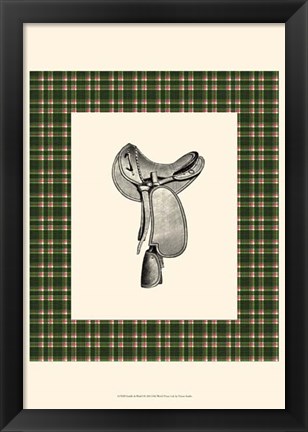 Framed Saddle and Plaid I Print