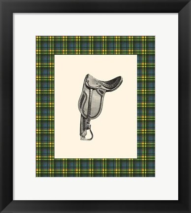 Framed Saddle and Plaid II Print
