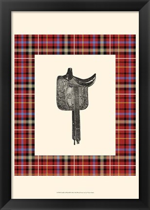 Framed Saddle and Plaid III Print