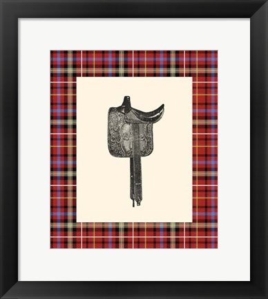 Framed Saddle and Plaid III Print