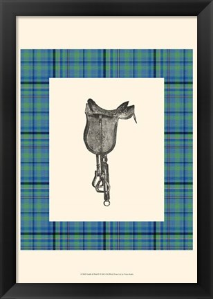 Framed Saddle and Plaid IV Print