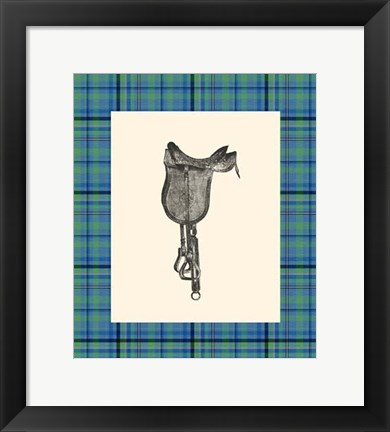 Framed Saddle and Plaid IV Print