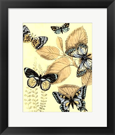 Framed Spa Butterflies in Nature I Print