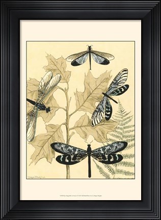 Framed Spa Dragonflies in Nature I Print