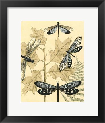 Framed Spa Dragonflies in Nature I Print