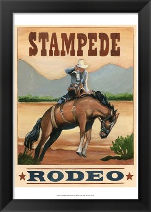 Framed Stampede Rodeo Print