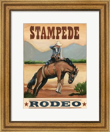 Framed Stampede Rodeo Print