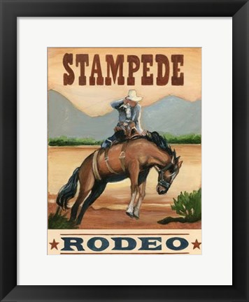 Framed Stampede Rodeo Print