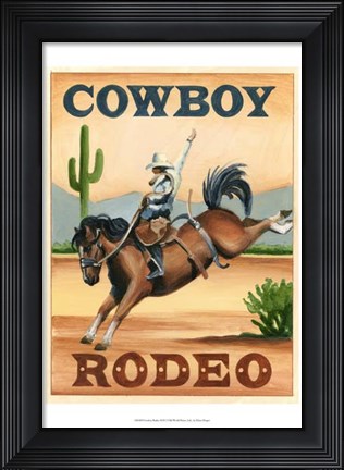 Framed Cowboy Rodeo Print