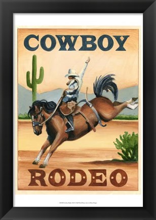 Framed Cowboy Rodeo Print