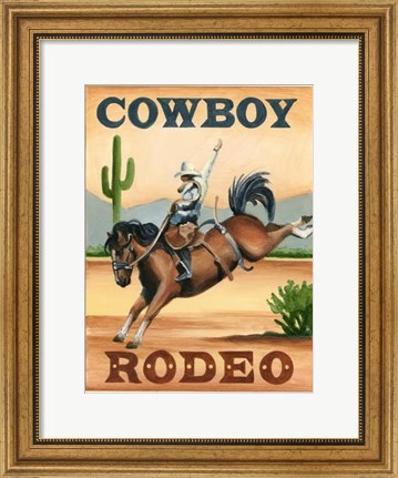 Framed Cowboy Rodeo Print