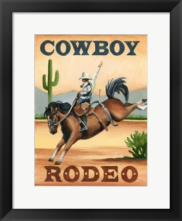 Framed Cowboy Rodeo Print