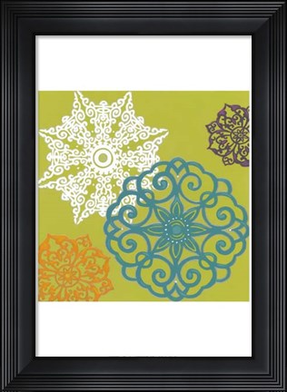 Framed Vibrant Winter Lace I Print