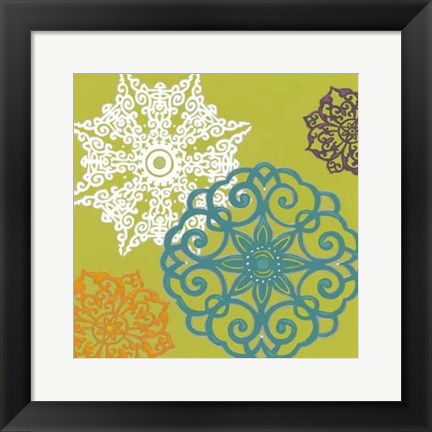 Framed Vibrant Winter Lace I Print