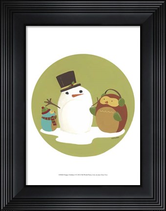 Framed Happy Owlidays I Print