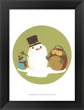 Framed Happy Owlidays I Print