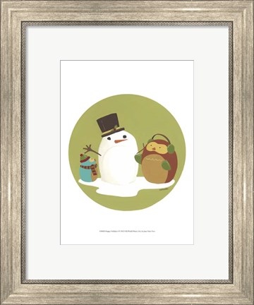 Framed Happy Owlidays I Print