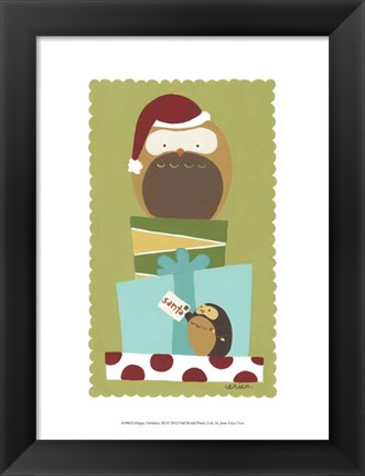 Framed Happy Owlidays III Print