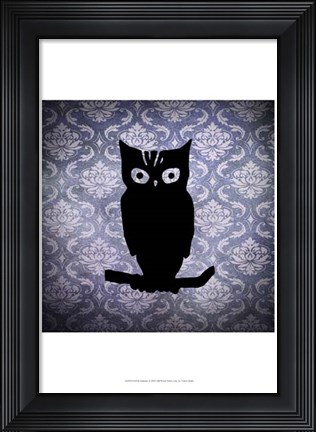 Framed Owl &amp; Damask Print