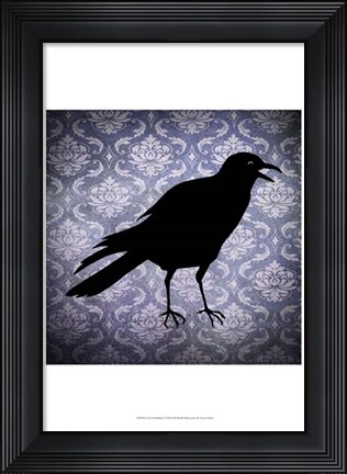 Framed Crow &amp; Damask Print