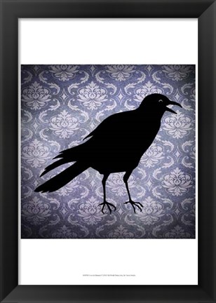 Framed Crow &amp; Damask Print