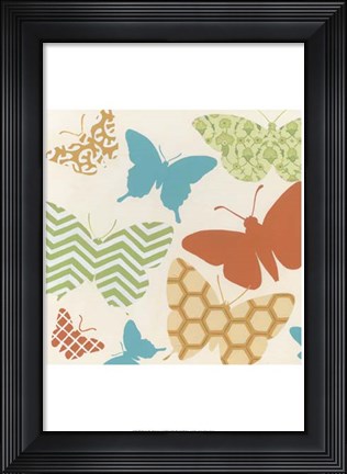 Framed Butterfly Patterns I Print