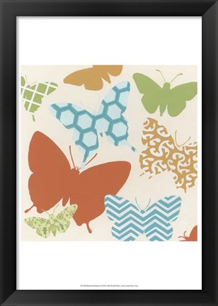 Framed Butterfly Patterns II Print