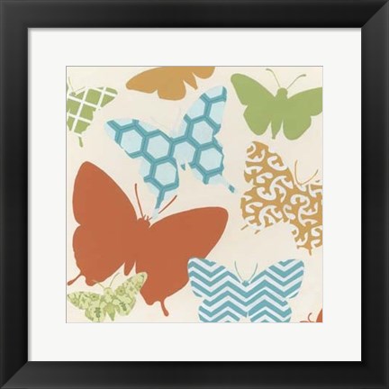 Framed Butterfly Patterns II Print