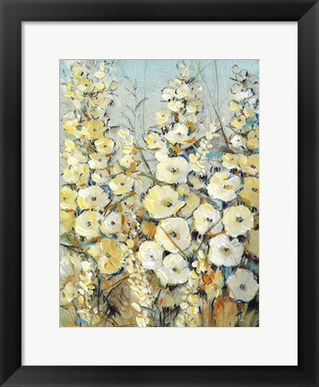 Framed Cluster of Hollyhock I Print