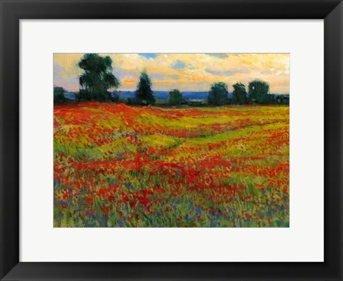 Framed Red Field I Print