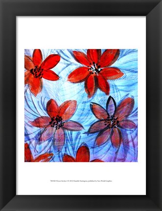 Framed Flower Strokes I Print