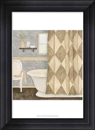 Framed Patterned Bath I Print