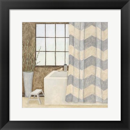 Framed Patterned Bath II Print