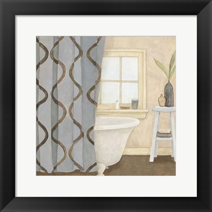 Framed Patterned Bath IV Print
