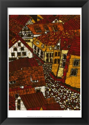 Framed Red Roofs II Print